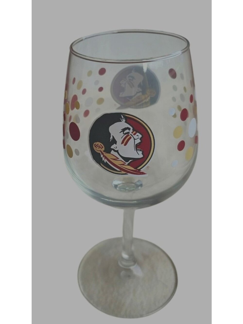 Florida State Seminoles Polka Dot Wine Glass 12oz NCAA New